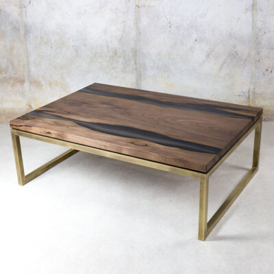 American Walnut & Grey Resin Coffee Table