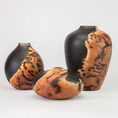 Red Gum & Black Resin Hollow Forms